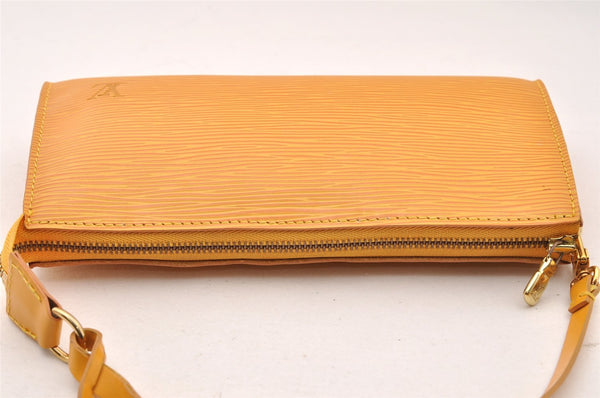 Authentic Louis Vuitton Epi Pochette Accessoires Pouch Yellow M52959 LV 8001I