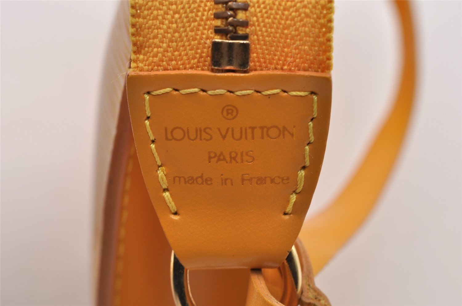 Authentic Louis Vuitton Epi Pochette Accessoires Pouch Yellow M52959 LV 8001I