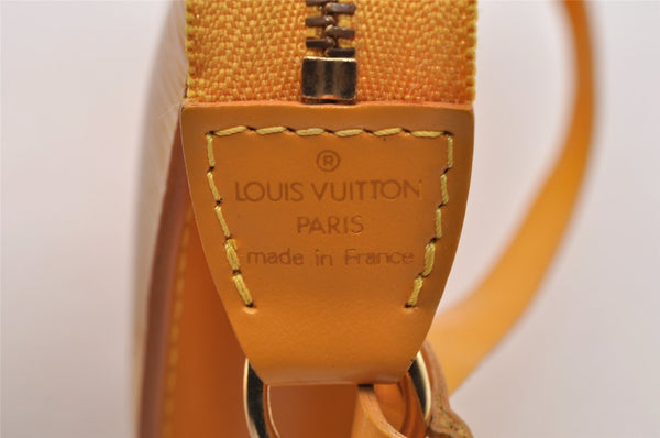 Authentic Louis Vuitton Epi Pochette Accessoires Pouch Yellow M52959 LV 8001I