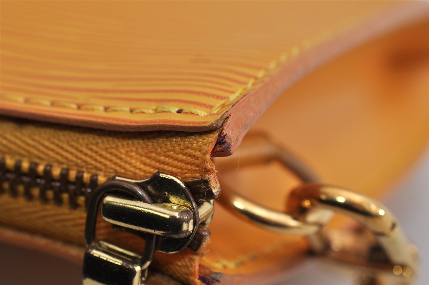 Authentic Louis Vuitton Epi Pochette Accessoires Pouch Yellow M52959 LV 8001I