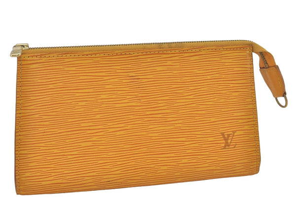 Authentic Louis Vuitton Epi Pochette Accessoires Pouch Yellow M52959 Junk 8002I