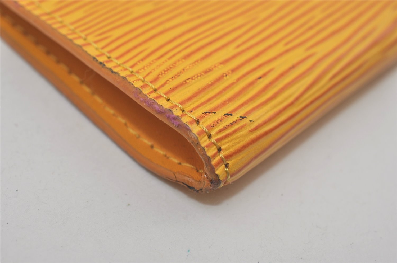 Authentic Louis Vuitton Epi Pochette Accessoires Pouch Yellow M52959 Junk 8002I