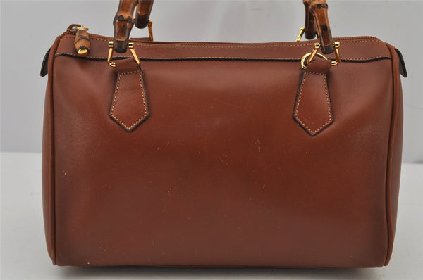 Authentic GUCCI Bamboo 2Way Shoulder Hand Bag Purse Leather Brown Junk 8002J