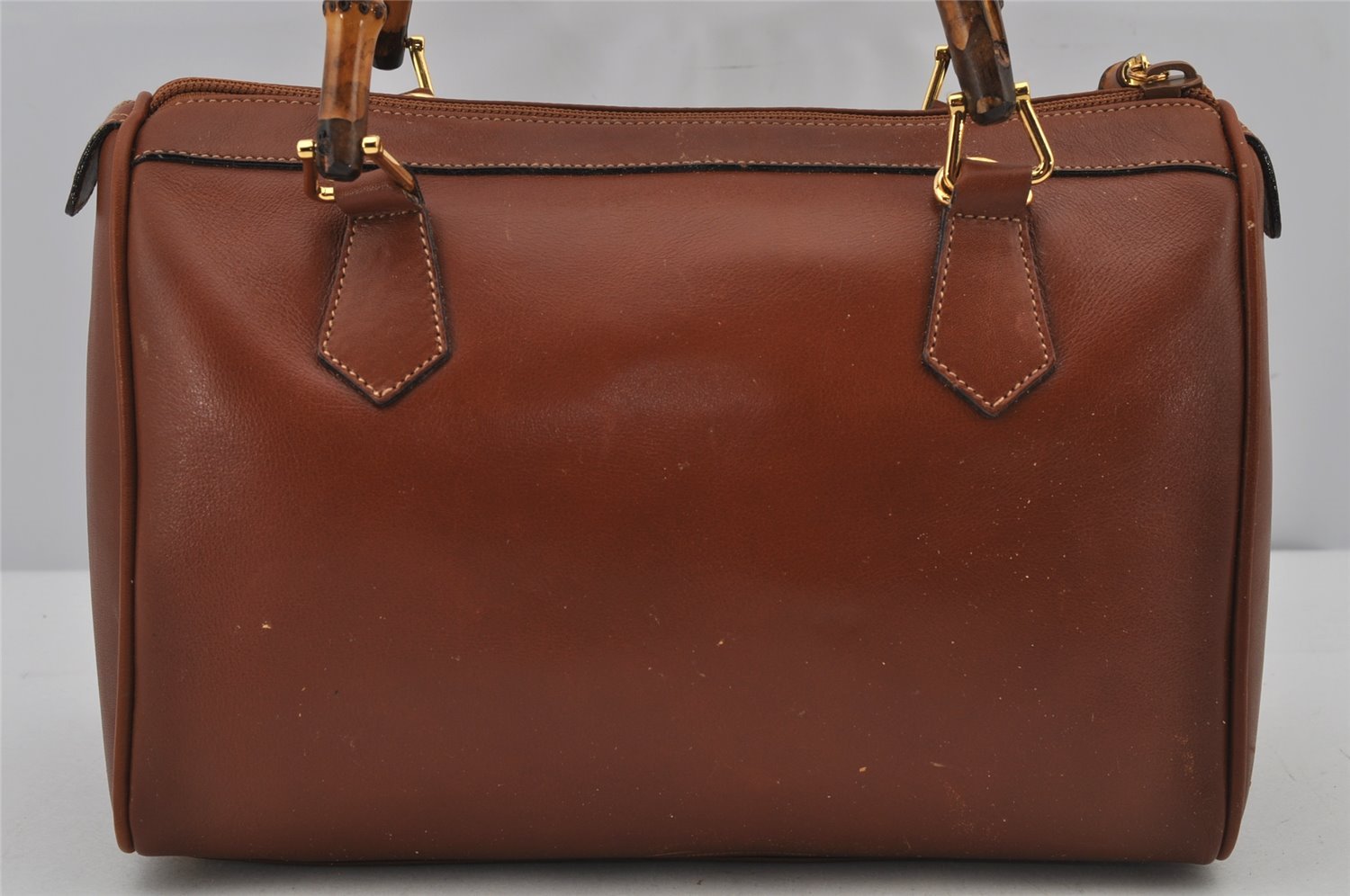 Authentic GUCCI Bamboo 2Way Shoulder Hand Bag Purse Leather Brown Junk 8002J