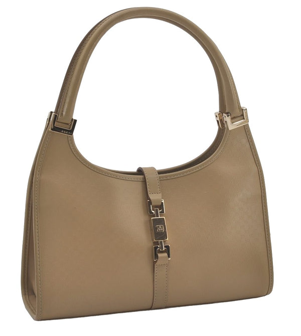 Auth GUCCI Micro Guccissima Jackie GG Leather Shoulder Bag 0021068 Beige 8003I