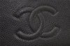 Authentic CHANEL Caviar Skin CC Logo Bifold Long Wallet Purse Black Junk 8003J