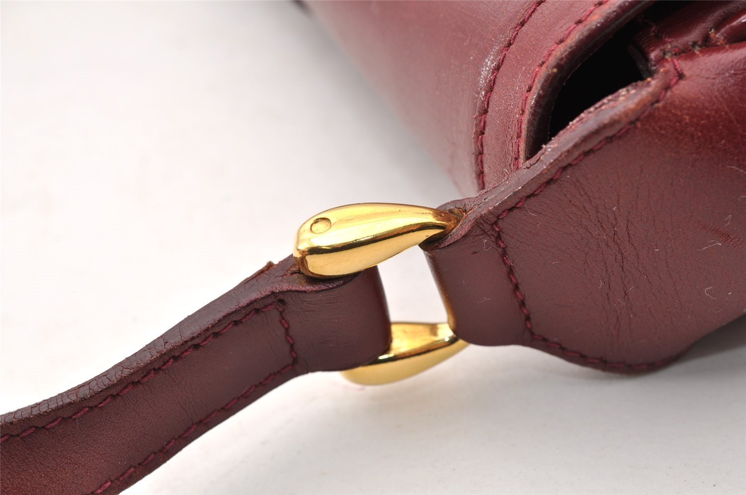 Authentic GUCCI Vintage Shoulder Cross Body Bag Purse Leather Bordeaux 8004I