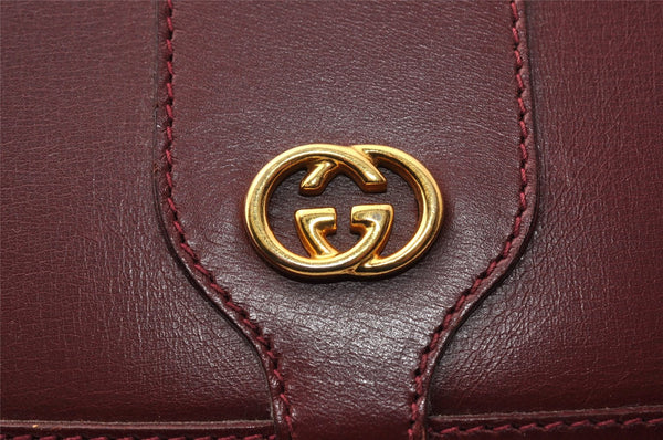 Authentic GUCCI Vintage Shoulder Cross Body Bag Purse Leather Bordeaux 8004I