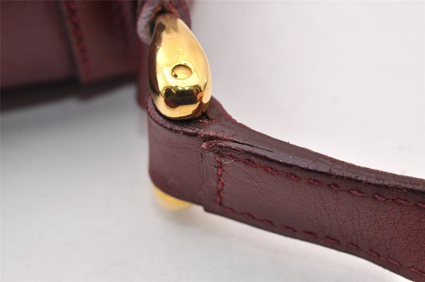 Authentic GUCCI Vintage Shoulder Cross Body Bag Purse Leather Bordeaux 8004I