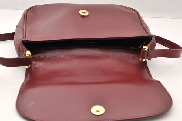 Authentic GUCCI Vintage Shoulder Cross Body Bag Purse Leather Bordeaux 8004I