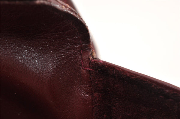 Authentic GUCCI Vintage Shoulder Cross Body Bag Purse Leather Bordeaux 8004I