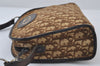 Authentic Christian Dior Trotter Shoulder Bag Purse Canvas Leather Brown 8005I