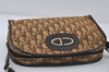 Authentic Christian Dior Trotter Shoulder Bag Purse Canvas Leather Brown 8005I
