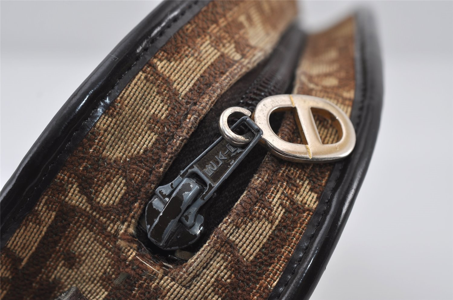 Authentic Christian Dior Trotter Shoulder Bag Purse Canvas Leather Brown 8005I