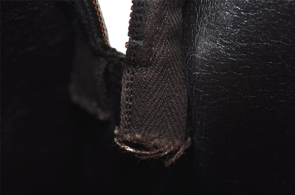 Authentic Christian Dior Trotter Shoulder Bag Purse Canvas Leather Brown 8005I