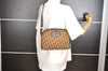 Authentic Christian Dior Trotter Shoulder Bag Purse Canvas Leather Brown 8005I