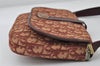 Authentic Christian Dior Trotter Shoulder Bag Canvas Leather Bordeaux Red 8006I