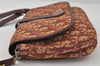 Authentic Christian Dior Trotter Shoulder Bag Canvas Leather Bordeaux Red 8006I