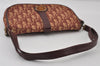 Authentic Christian Dior Trotter Shoulder Bag Canvas Leather Bordeaux Red 8006I
