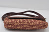 Authentic Christian Dior Trotter Shoulder Bag Canvas Leather Bordeaux Red 8006I