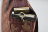 Authentic Christian Dior Trotter Shoulder Bag Canvas Leather Bordeaux Red 8006I