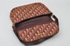 Authentic Christian Dior Trotter Shoulder Bag Canvas Leather Bordeaux Red 8006I