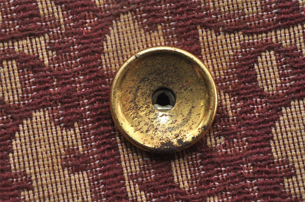 Authentic Christian Dior Trotter Shoulder Bag Canvas Leather Bordeaux Red 8006I