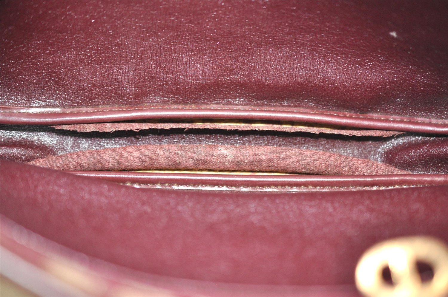 Authentic Christian Dior Trotter Shoulder Bag Canvas Leather Bordeaux Red 8006I