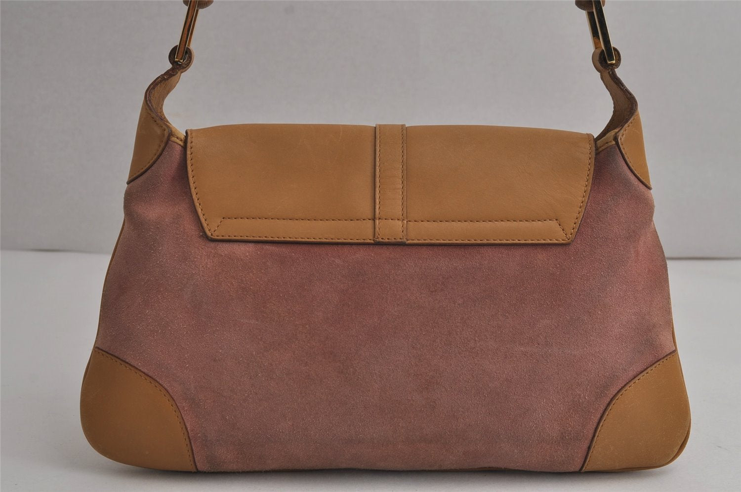 Authentic GUCCI Bamboo Kandinsky Shoulder Bag Suede Leather 0014096 Pink 8006J