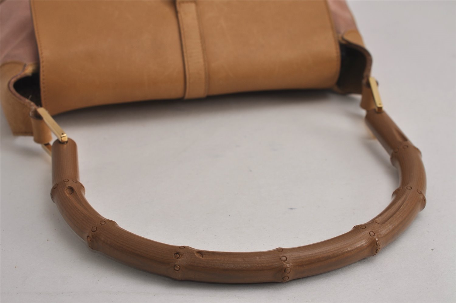 Authentic GUCCI Bamboo Kandinsky Shoulder Bag Suede Leather 0014096 Pink 8006J