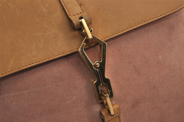 Authentic GUCCI Bamboo Kandinsky Shoulder Bag Suede Leather 0014096 Pink 8006J