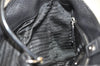 Authentic PRADA Vintage Leather Nappa Shoulder Hand Bag Purse Black 8007J