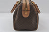 Authentic CELINE Macadam Blason Pattern Hand Boston Bag PVC Leather Brown 8009I