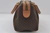 Authentic CELINE Macadam Blason Pattern Hand Boston Bag PVC Leather Brown 8009I