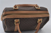 Authentic CELINE Macadam Blason Pattern Hand Boston Bag PVC Leather Brown 8009I