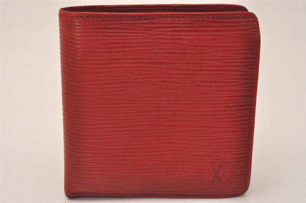 Authentic Louis Vuitton Epi Portefeuille Marco Bifold Wallet Red M63547 LV 8009J