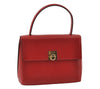 Authentic CELINE Vintage Hand Bag Purse Leather Red 8010I