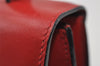 Authentic CELINE Vintage Hand Bag Purse Leather Red 8010I