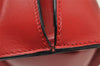 Authentic CELINE Vintage Hand Bag Purse Leather Red 8010I