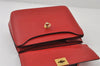 Authentic CELINE Vintage Hand Bag Purse Leather Red 8010I