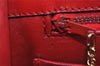 Authentic CELINE Vintage Hand Bag Purse Leather Red 8010I