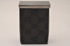 Authentic GUCCI Vintage Cigarette Case GG Canvas Leather Black 8012J