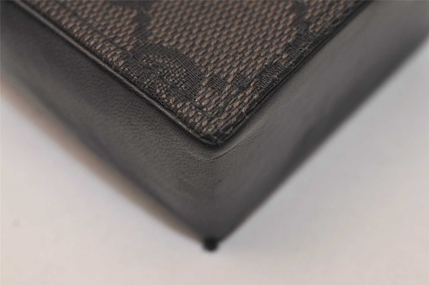 Authentic GUCCI Vintage Cigarette Case GG Canvas Leather Black 8012J