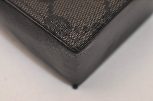Authentic GUCCI Vintage Cigarette Case GG Canvas Leather Black 8012J