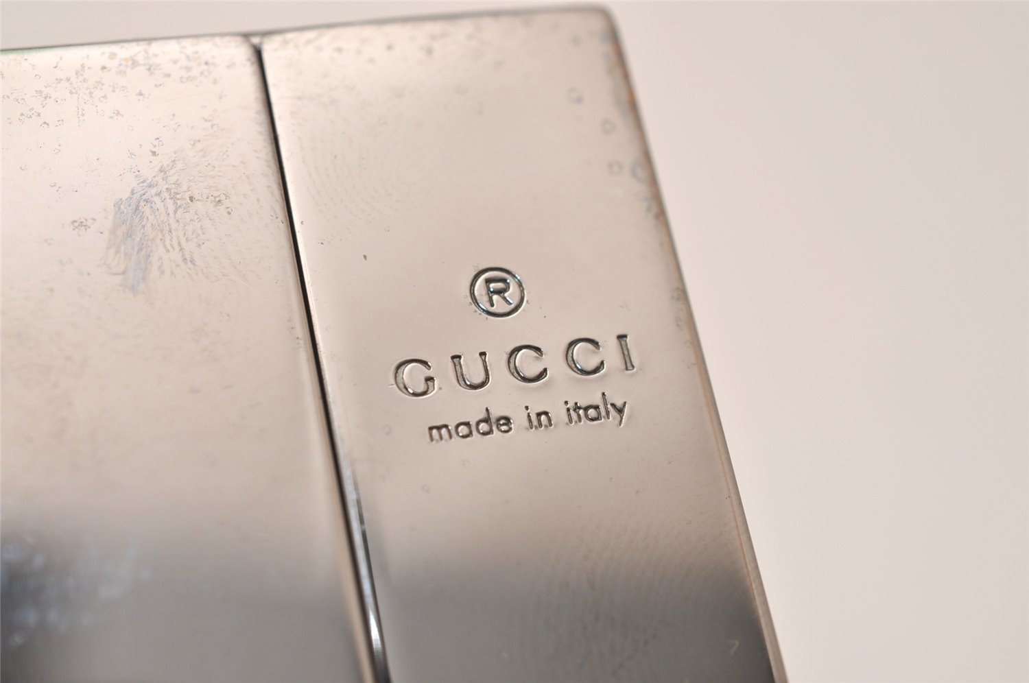 Authentic GUCCI Vintage Cigarette Case GG Canvas Leather Black 8012J