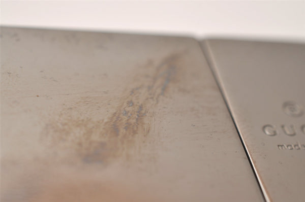 Authentic GUCCI Vintage Cigarette Case GG Canvas Leather Black 8012J