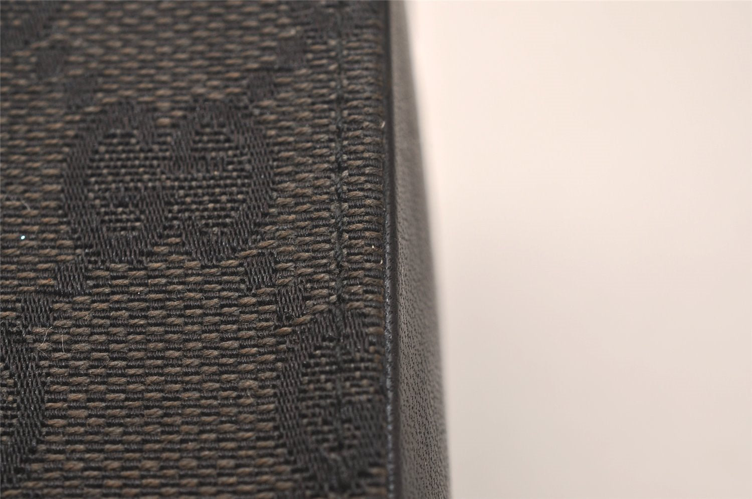 Authentic GUCCI Vintage Cigarette Case GG Canvas Leather Black 8012J