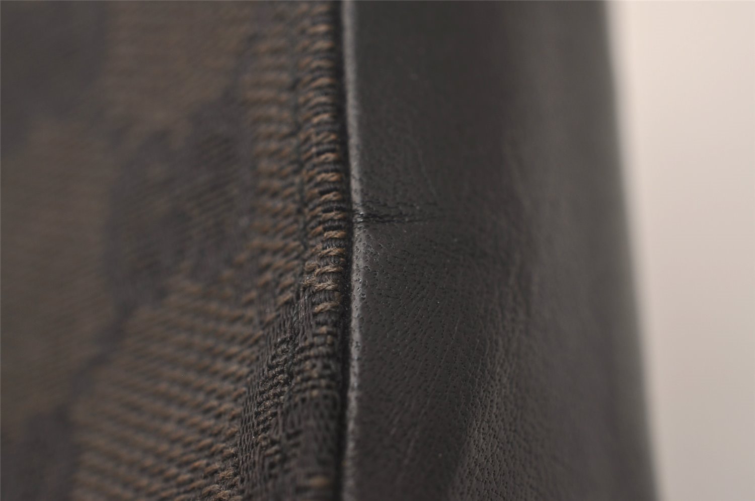 Authentic GUCCI Vintage Cigarette Case GG Canvas Leather Black 8012J