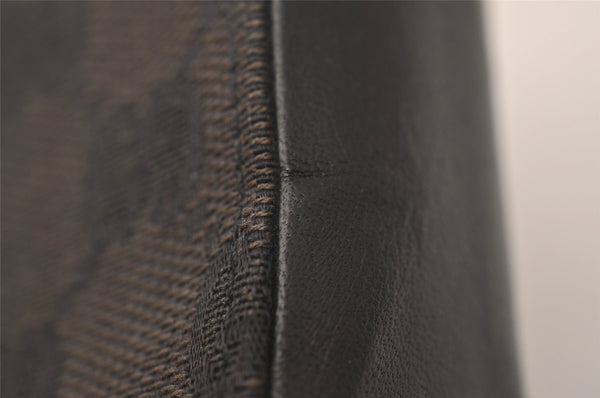 Authentic GUCCI Vintage Cigarette Case GG Canvas Leather Black 8012J