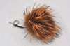 Authentic FENDI Monster Eye Pompom Bag Charm Fur Leather Brown 8012K